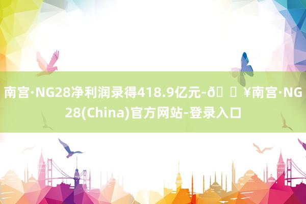 南宫·NG28净利润录得418.9亿元-🔥南宫·NG28(China)官方网站-登录入口