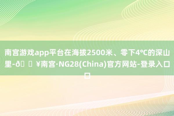 南宫游戏app平台在海拔2500米、零下4℃的深山里-🔥南宫·NG28(China)官方网站-登录入口